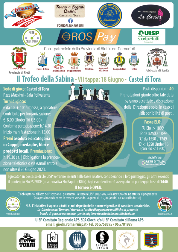 Castel di Tora | VII Tappa del 2° Trofeo della Sabina di Scacchi