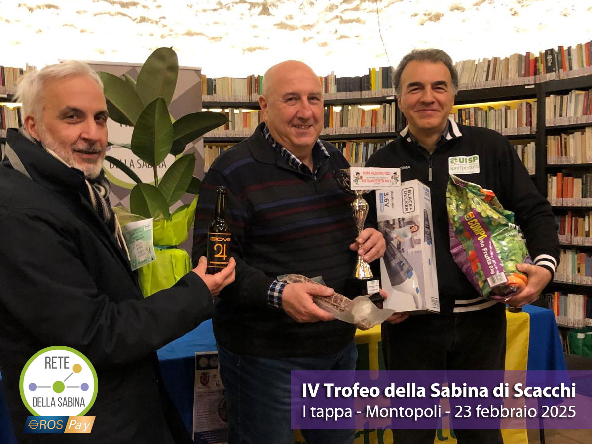 Massimo De Blasio vince la I Tappa del IV Trofeo della Sabina di scacchi
