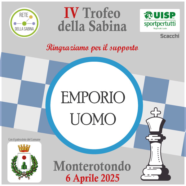Abbigliamento e Sartoria EMPORIO UOMO per il IV Trofeo di Scacchi della Sabina